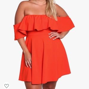 Neon Off The Shoulder Dress